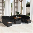 vidaXL Poly Rattan Sofa Set in Black