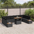 vidaXL Poly Rattan Sofa Set in Black