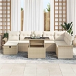 vidaXL Poly Rattan Small Sofa Set with Cushions in Beige