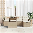 vidaXL Solid Acacia Wood Small Sofa Set with Cushions in Beige