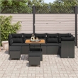 vidaXL Solid Acacia Wood Small Sofa Set in Black
