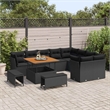 vidaXL Solid Acacia Wood Sofa Set in Black