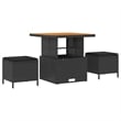 vidaXL Solid Acacia Wood Sofa Set in Black