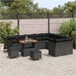 vidaXL Solid Acacia Wood Sofa Set in Black