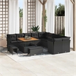 vidaXL Poly Rattan Small Sofa Set in Black