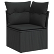 vidaXL Poly Rattan Small Sofa Set in Black