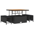 vidaXL Poly Rattan Small Sofa Set in Black