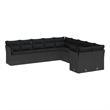 vidaXL Poly Rattan Small Sofa Set in Black