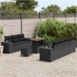 vidaXL Solid Acacia Wood Standard Sofa Set in Black
