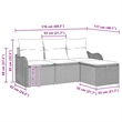 vidaXL Poly Rattan Sofa Set with Cushions in Black