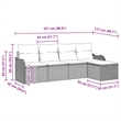 vidaXL Poly Rattan Small Sofa Set with Cushions in Gray