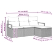 vidaXL Poly Rattan Sofa Set with Cushions in Black