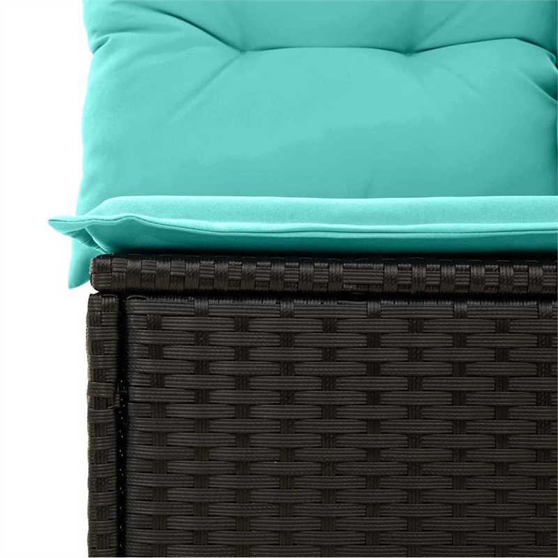 vidaXL Poly Rattan Sofa Set with Cushions in Black