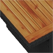 vidaXL Solid Acacia Wood Sofa Set in Black