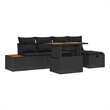 vidaXL Solid Acacia Wood Sofa Set in Black