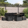 vidaXL Solid Acacia Wood Sofa Set in Black