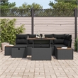 vidaXL Solid Acacia Wood Sofa Set in Black