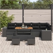 vidaXL Poly Rattan Sofa Set with Cushions in Black