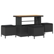 vidaXL Poly Rattan Sofa Set with Cushions in Black