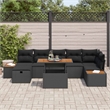 vidaXL Solid Acacia Wood Sofa Set in Black