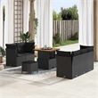 vidaXL Solid Acacia Wood Sofa Set in Black