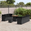 vidaXL Solid Acacia Wood Sofa Set in Black