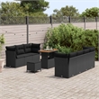 vidaXL Solid Acacia Wood Sofa Set in Black