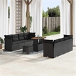 vidaXL Solid Acacia Wood Sofa Set in Black