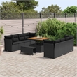 vidaXL Solid Acacia Wood Sofa Set in Black