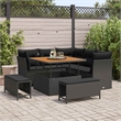 vidaXL Solid Acacia Wood Sofa Set in Black