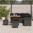 vidaXL Solid Acacia Wood Sofa Set in Black