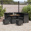vidaXL Solid Acacia Wood Sofa Set in Black
