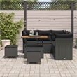 vidaXL Solid Acacia Wood Sofa Set in Black