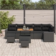 vidaXL Solid Acacia Wood Sofa Set in Black