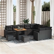 vidaXL Solid Acacia Wood Sofa Set in Black
