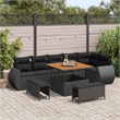 vidaXL Solid Acacia Wood Sofa Set in Black