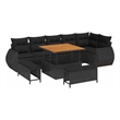 vidaXL Solid Acacia Wood Sofa Set in Black
