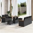 vidaXL Solid Acacia Wood Sofa Set in Black
