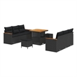 vidaXL Solid Acacia Wood Sofa Set in Black