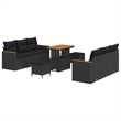 vidaXL Solid Acacia Wood Sofa Set in Black