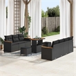 vidaXL Solid Acacia Wood Sofa Set in Black