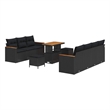 vidaXL Solid Acacia Wood Sofa Set in Black