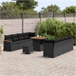 vidaXL Solid Acacia Wood Sofa Set in Black