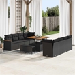 vidaXL Solid Acacia Wood Sofa Set in Black