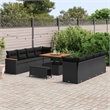 vidaXL Solid Acacia Wood Sofa Set in Black