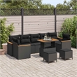 vidaXL Solid Acacia Wood Sofa Set in Black