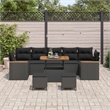 vidaXL Solid Acacia Wood Sofa Set in Black