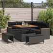vidaXL Poly Rattan Sofa Set in Black