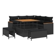 vidaXL Poly Rattan Sofa Set in Black