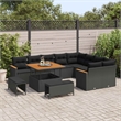 vidaXL Solid Acacia Wood Sofa Set in Black